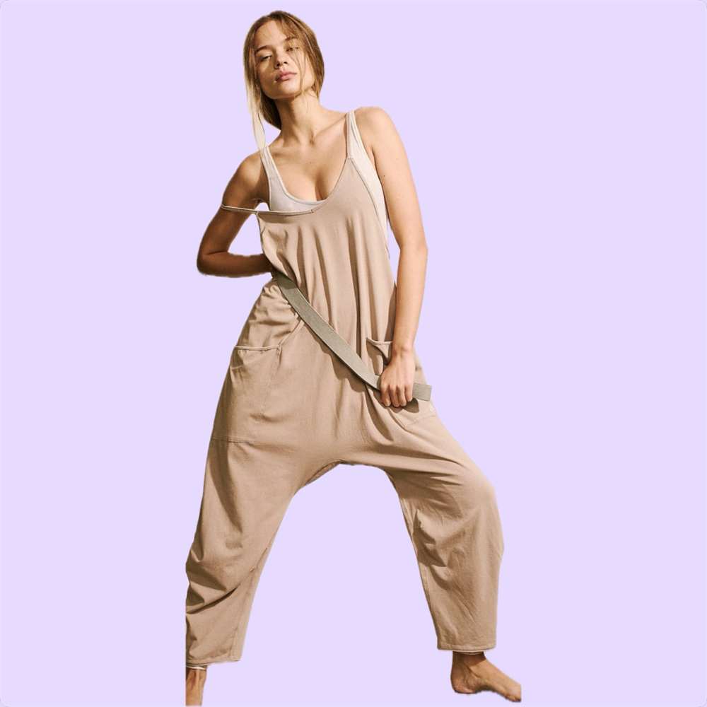 NWOT FREE PEOPLE MOVEMENT HOT SHOT ONESIE MOCHA LATTE Size Large $70